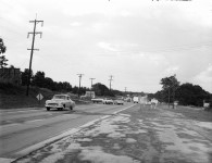 Looking downhill from High Road toward downtown, August 1955